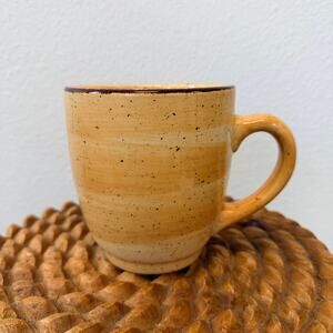 Vintage Hausenware Twist Yellow Swirl Large Ceramic Coffee Tea Mug Cup